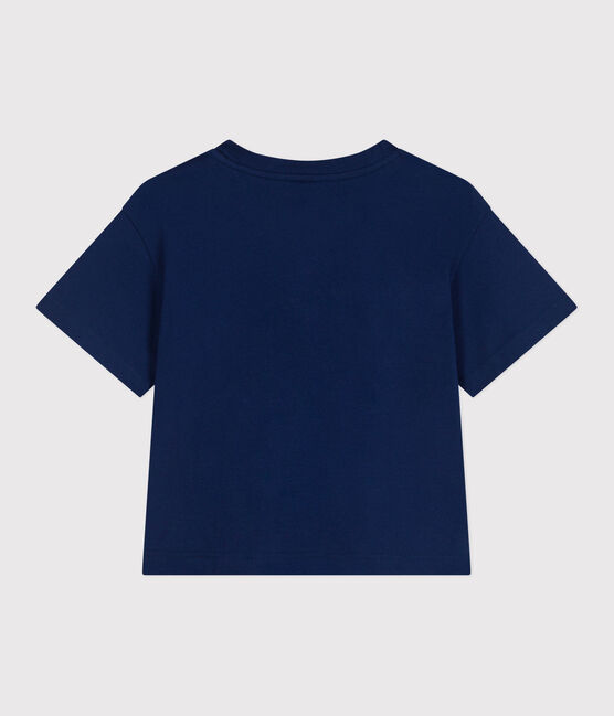 Women's Boxy cotton T-Shirt MEDIEVAL blue