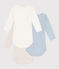 Babies' Plain Long-Sleeved Cotton Bodysuits - 3-Pack variante 1