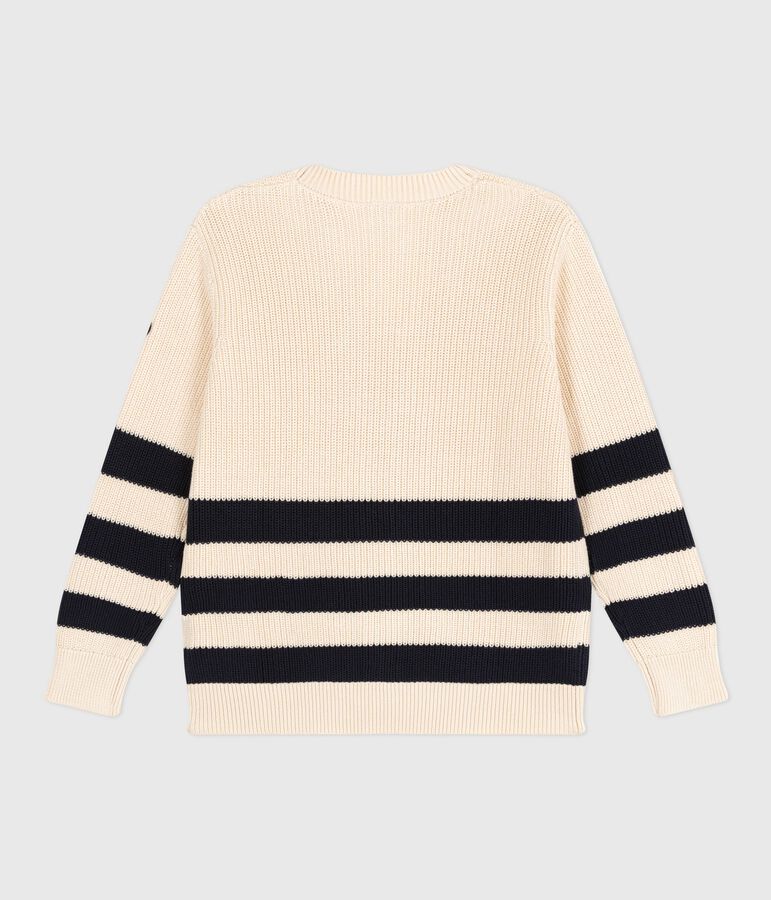 Women's stripy cotton cardigan AVALANCHE white/SMOKING blue