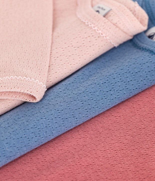 Babies' long-sleeved cotton bodysuits - 3-pack multicolor