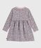 Girls' long-sleeved cotton dress JOLI pink/MULTICO white