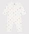 Babies' heart print footless cotton pyjama suit MARSHMALLOW white/MULTICO white