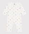 Babies' heart print footless cotton pyjama suit white/multicolor