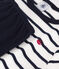 Boys' Short Cotton Pyjamas with Sailor Stripes MARSHMALLOW white/SMOKING blue
