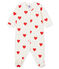 Baby Girls' Fleece Sleepsuit MARSHMALLOW white/TERKUIT red