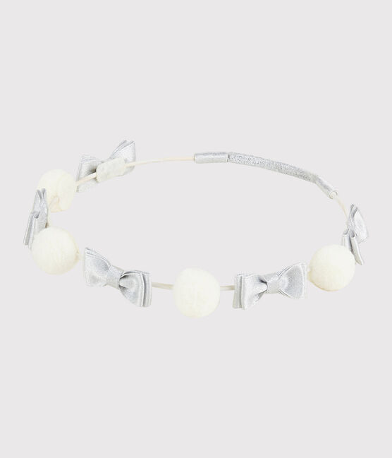 Girls' Hairband MARSHMALLOW white/ARGENT grey
