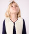 Children's sleeveless cardigan in printed cotton poplin and sherpa SOIR blue/MULTICO