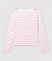 Women's Striped Linen and Cotton Blend Cardigan MARSHMALLOW white/BOHEME pink