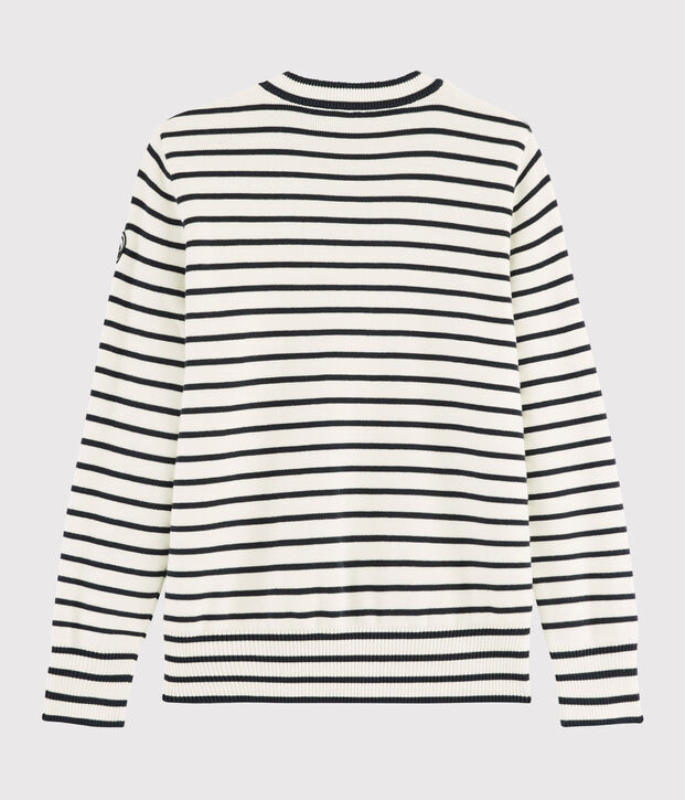 Women's Navy Cotton Jumper white/blue