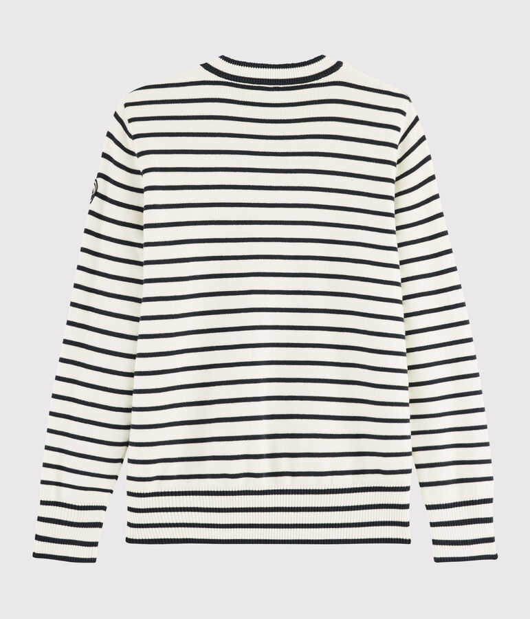 Women's Navy Cotton Jumper white/blue