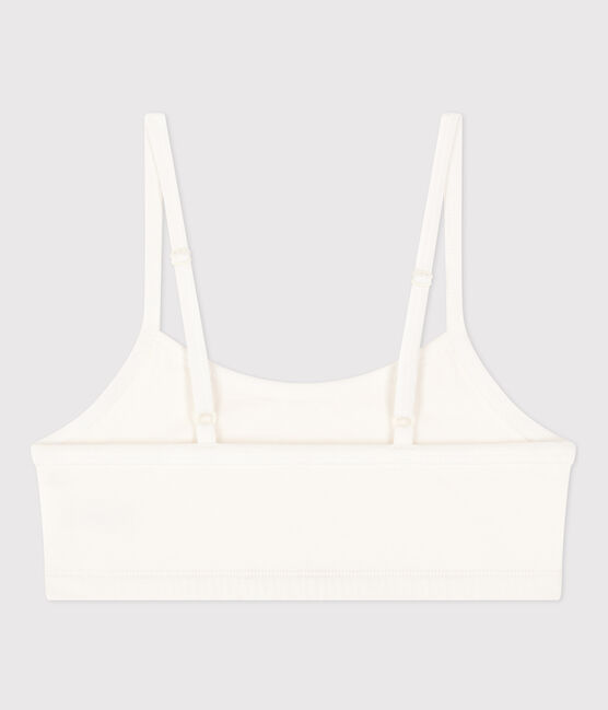 Women's Plain Cotton and Elastane Bra MARSHMALLOW white