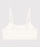 Women's Plain Cotton and Elastane Bra MARSHMALLOW white