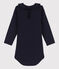 Babies' Long-Sleeved Cotton Bodysuit With Ruff Collar SMOKING blue