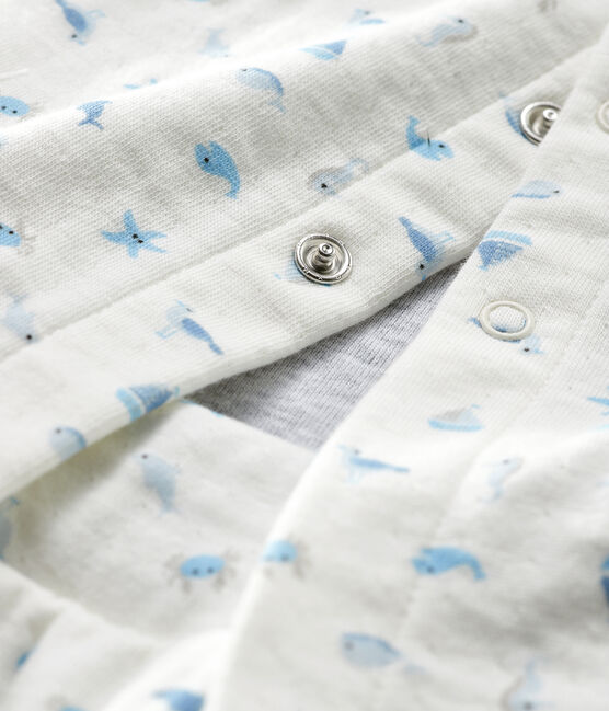 Unisex Baby's Tube Knit Clothing - 3-Piece Set MARSHMALLOW white/TOUDOU blue/MULTICO