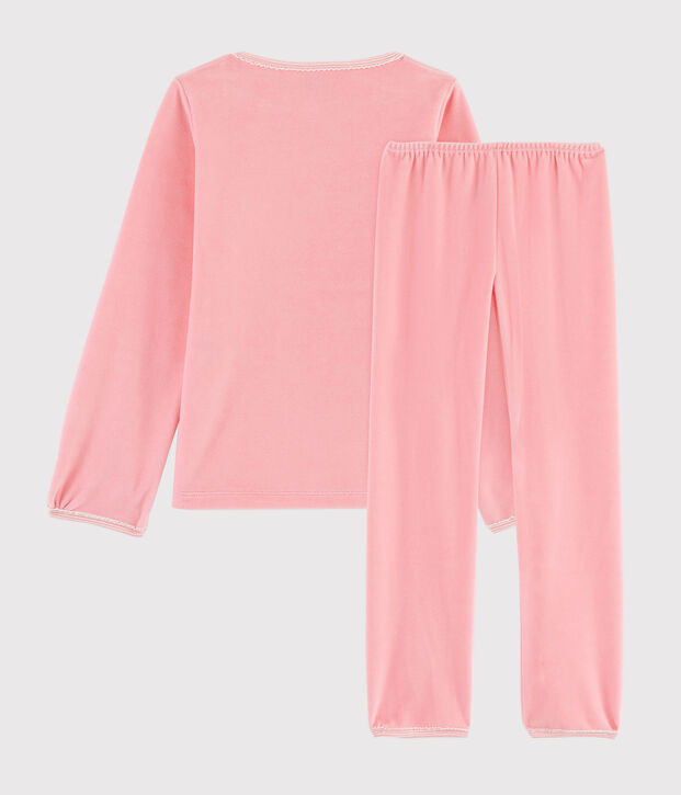 Girls' Pink Animals Yoga Velour Pyjamas pink