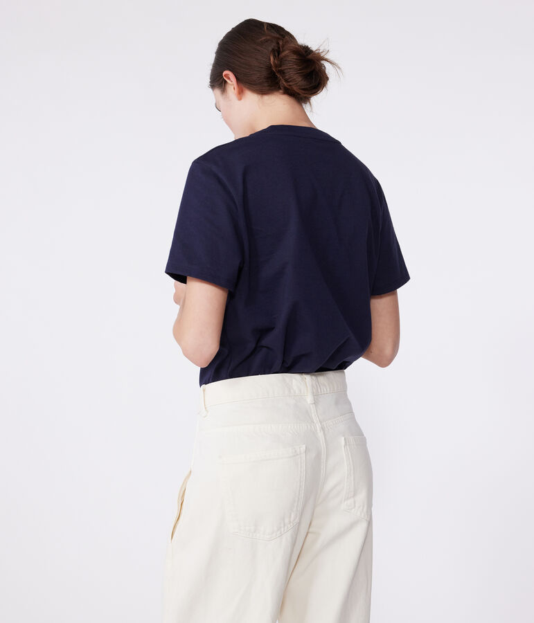 Women's Straight cotton T-Shirt SMOKING blue