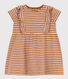 Babies' Striped Short-Sleeved Slub Jersey Dress