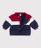 Babies' light plain colourblock puffer jacket SMOKING blue/MULTICO white