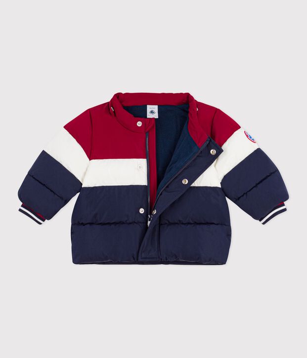 Babies' light plain colourblock puffer jacket blue/multicolor