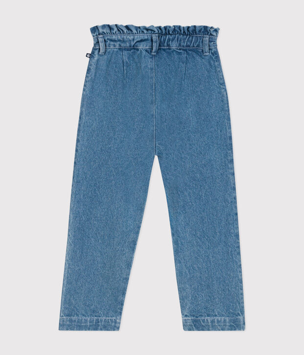 Girls' straight denim trousers blue
