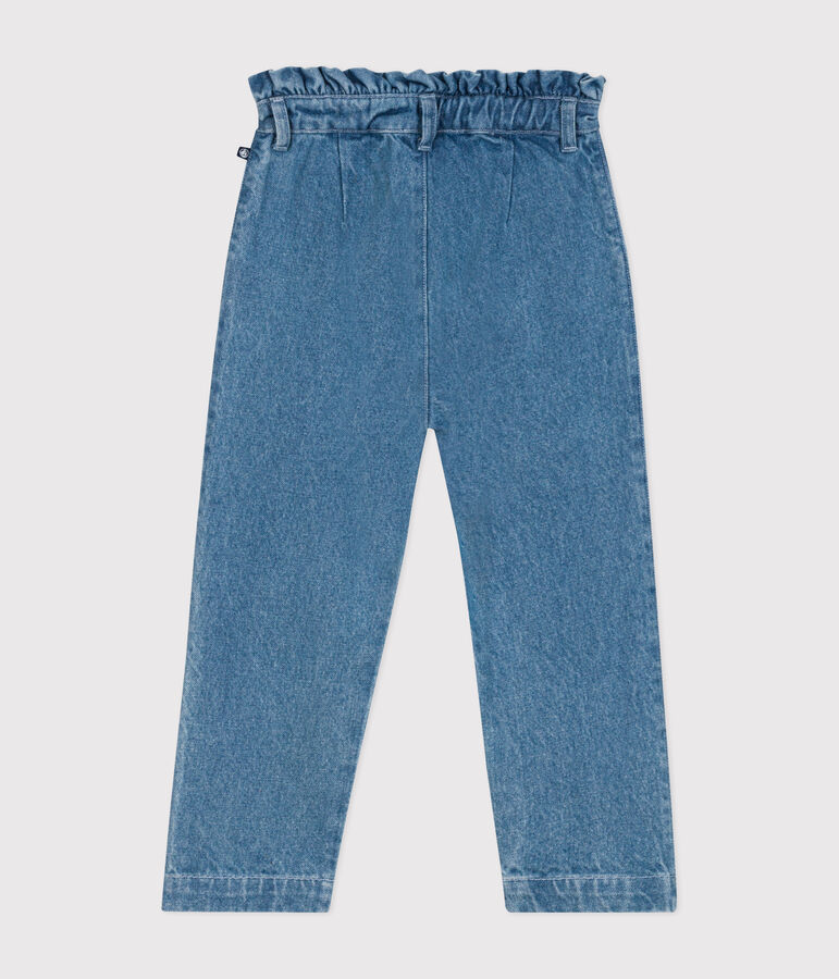 Girls' straight denim trousers blue