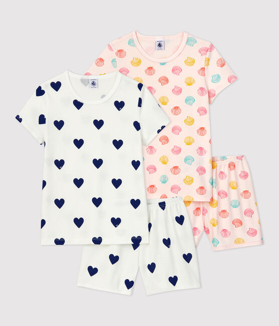 Girls' Cotton Hearts and Seashells Short Pyjamas - 2-Pack variante 1