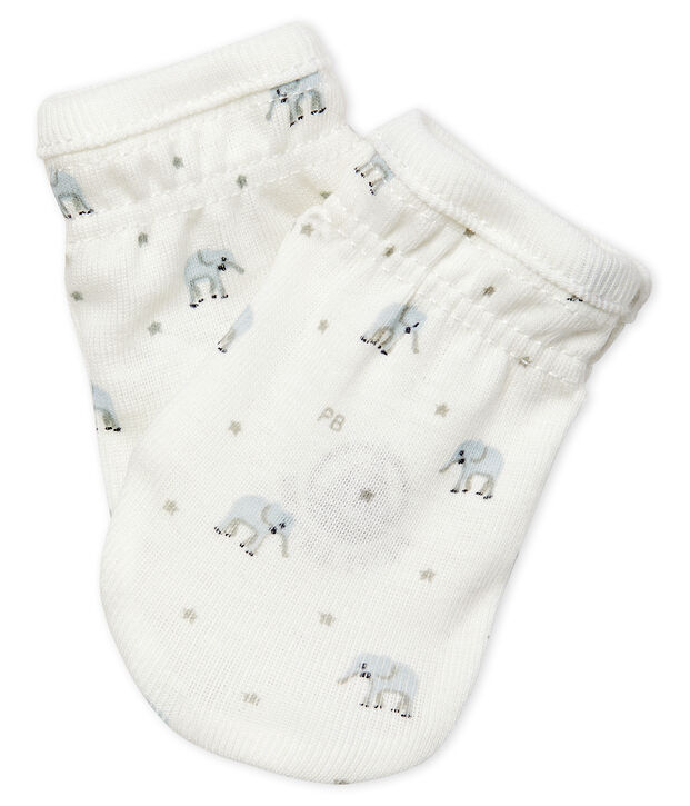 Babies' Rib Knit Mittens white/multicolor