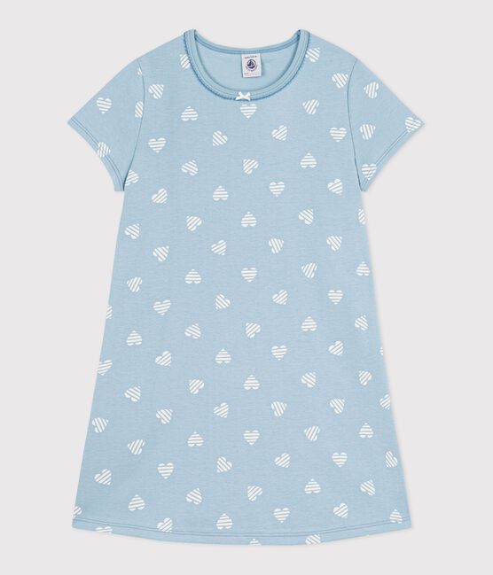 Children's short-sleeved heart-print cotton nightdress MIMI /ECUME