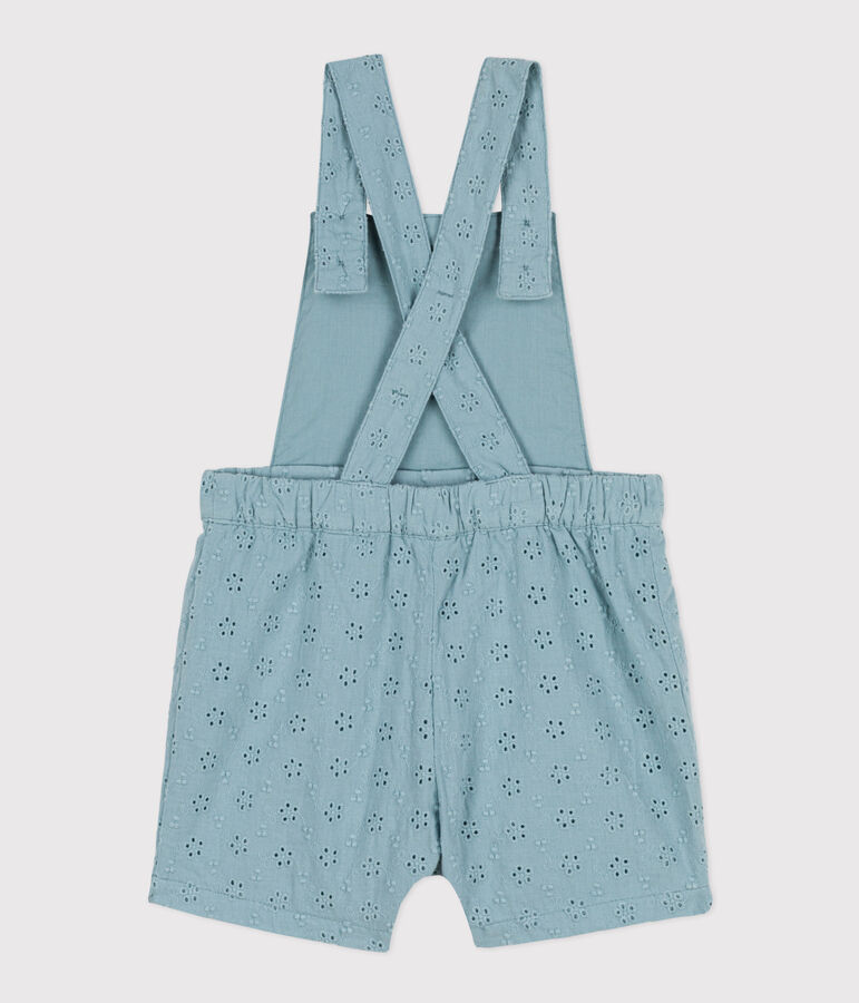 Babies' English embroidery Dungaree Shorts green