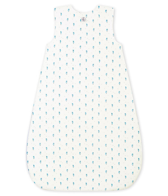Baby boy's print velour sleeping bag MARSHMALLOW white/MULTICO white