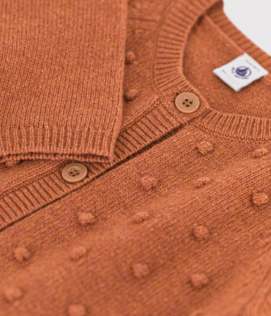 Girls' wool cardigan ECUREUIL brown