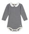 Baby girl's milleraies striped bodysuit SMOKING blue/COQUILLE beige