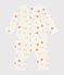 Babies' footless fruit print cotton pyjama suit MARSHMALLOW white/MULTICO white