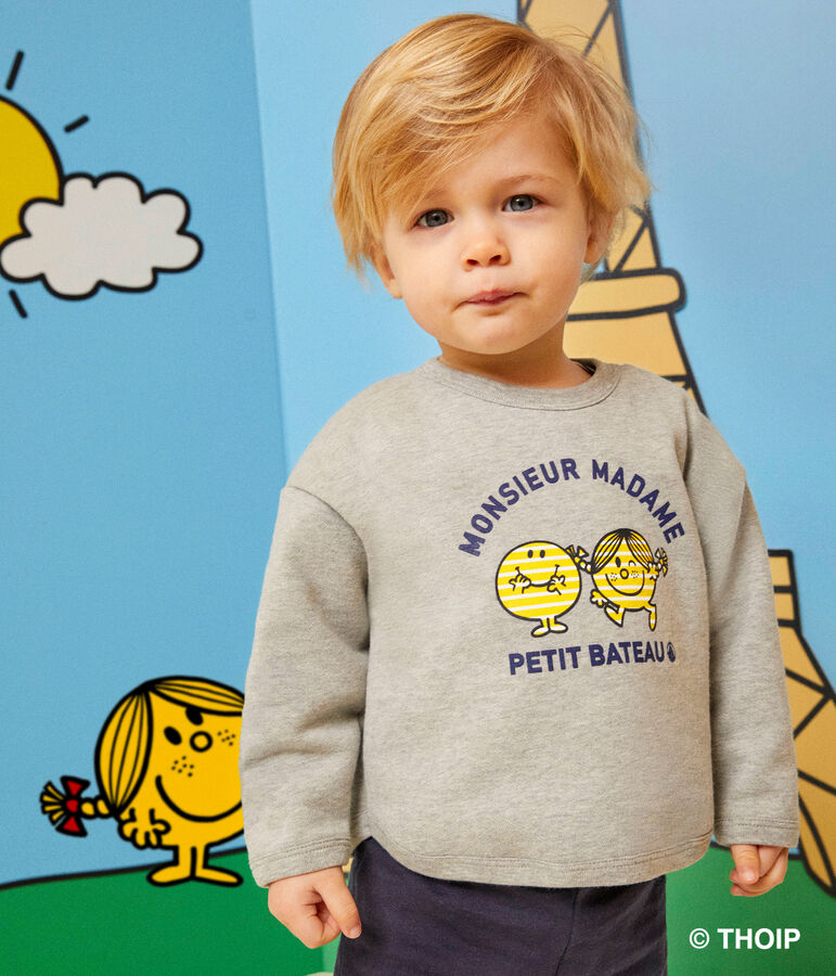 Babies' fleece Mr. Men and Little Miss sweatshirt grey