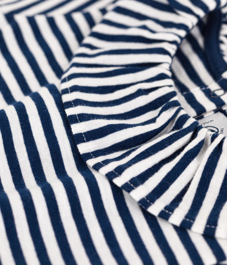 Babies' Striped Short-Sleeved Slub Jersey Blouse blue/white