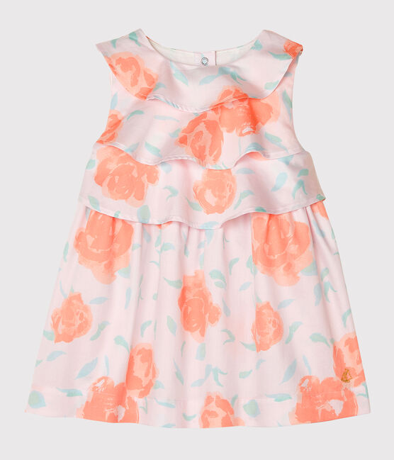 Baby Girls' Printed Satin Dress VIENNE pink/MULTICO white