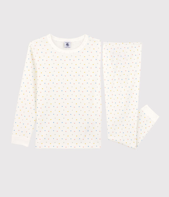 Unisex Multicoloured Star Print Organic Cotton Pyjamas MARSHMALLOW white/MULTICO white