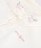 Babies' long-sleeved plain cotton body with an embroidered collar pink/pink