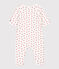 Babies' Heart Patterned Velour Pyjamas MARSHMALLOW white/TERKUIT red