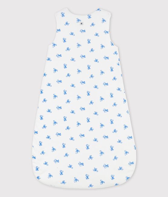 Babies' Organic Cotton Sleeping Bag MARSHMALLOW white/BRASIER blue