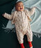 Babies' long fleece jumpsuit AVALANCHE white/MULTICO