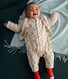Babies' long fleece jumpsuit