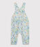Baby Girls' Fleece Dungarees. POUSSIERE grey/MULTICO white