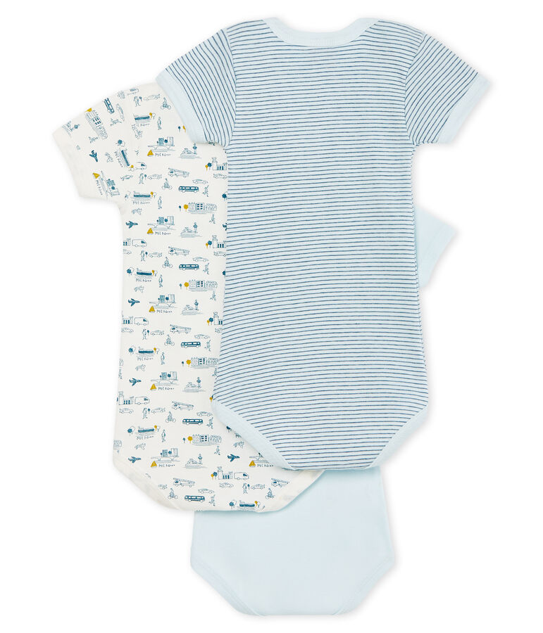 Baby Boys' Short-Sleeved Bodysuit - Set of 3 multicolor