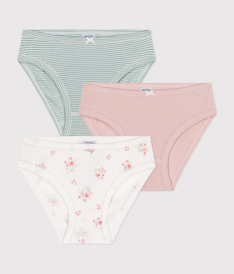 Children's floral cotton briefs - 3-Pack multicolor