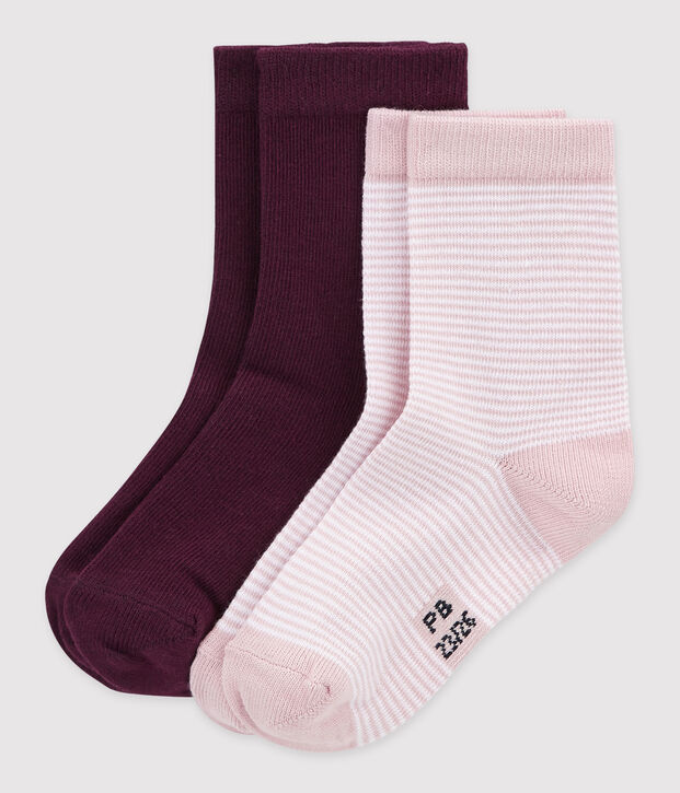 Set of 2 pairs of socks, coloured and striped multicolor