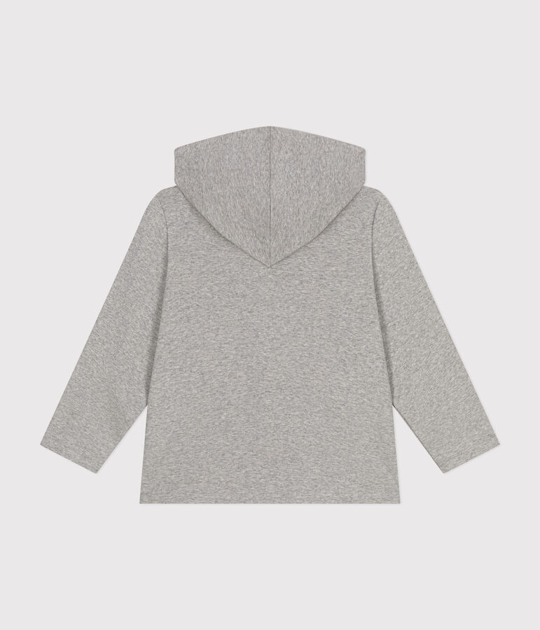 Boys' Cotton Rib Zip-Up Hoodie CHATON CHINE grey