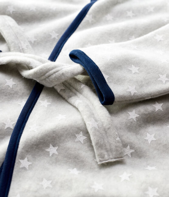 Unisex Star Fleece Dressing Gown BELUGA grey/ECUME white