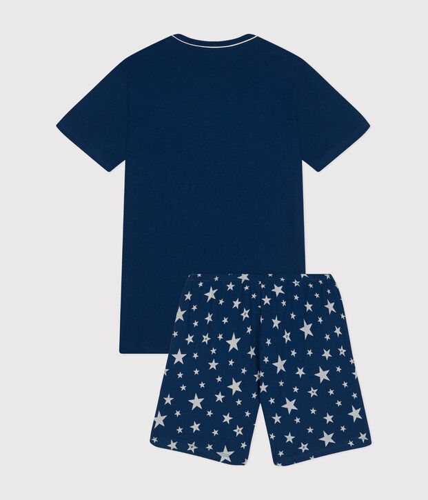 Junior Stripy Short Cotton Pyjamas blue/white