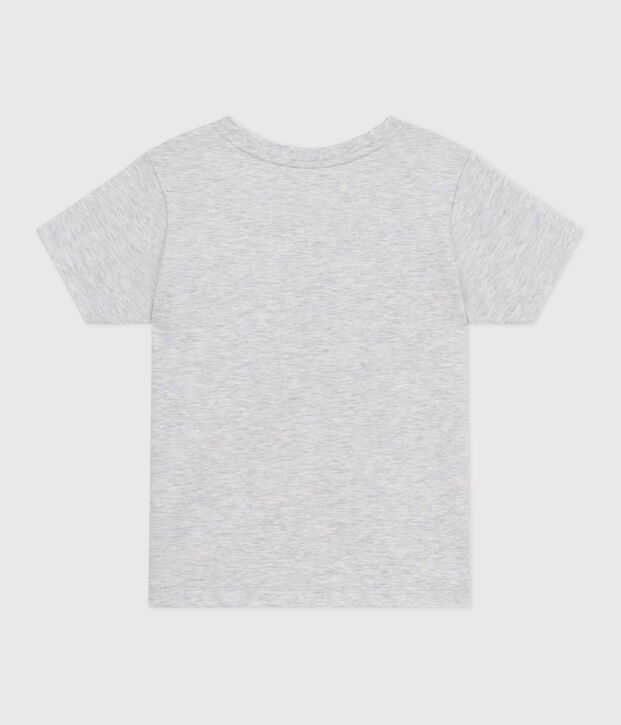 Children's short-sleeved printed cotton T-shirt grey